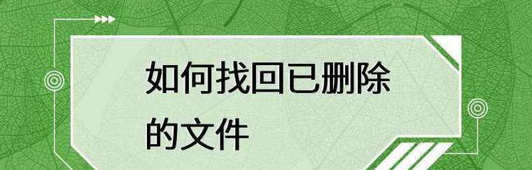 误删文件内容恢复技巧（教你如何恢复误删的文件）